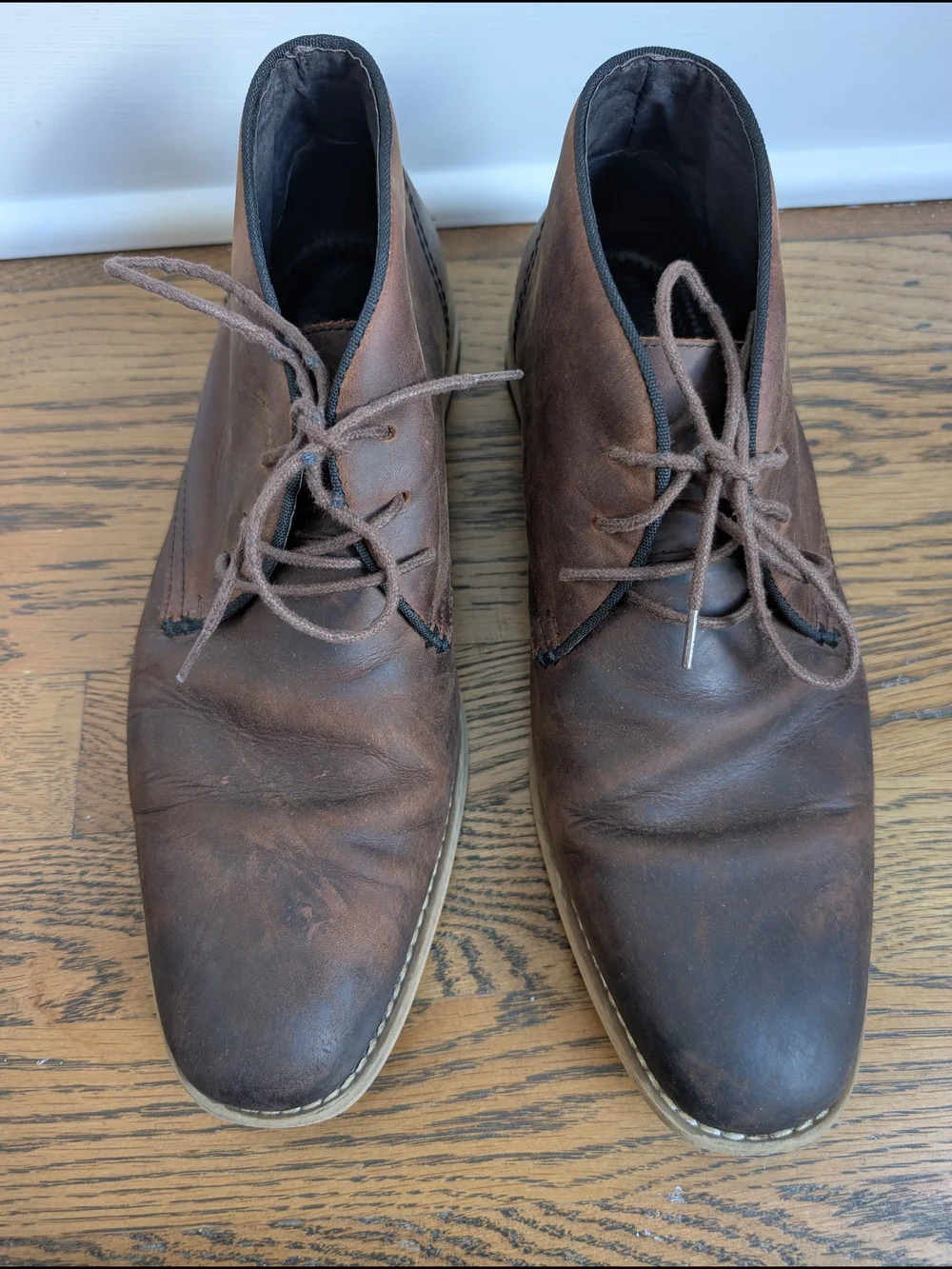 Joseph Abboud Men's Brown Leather Chukka Boots Size 10 D Ankle Desert 40RV 10D40